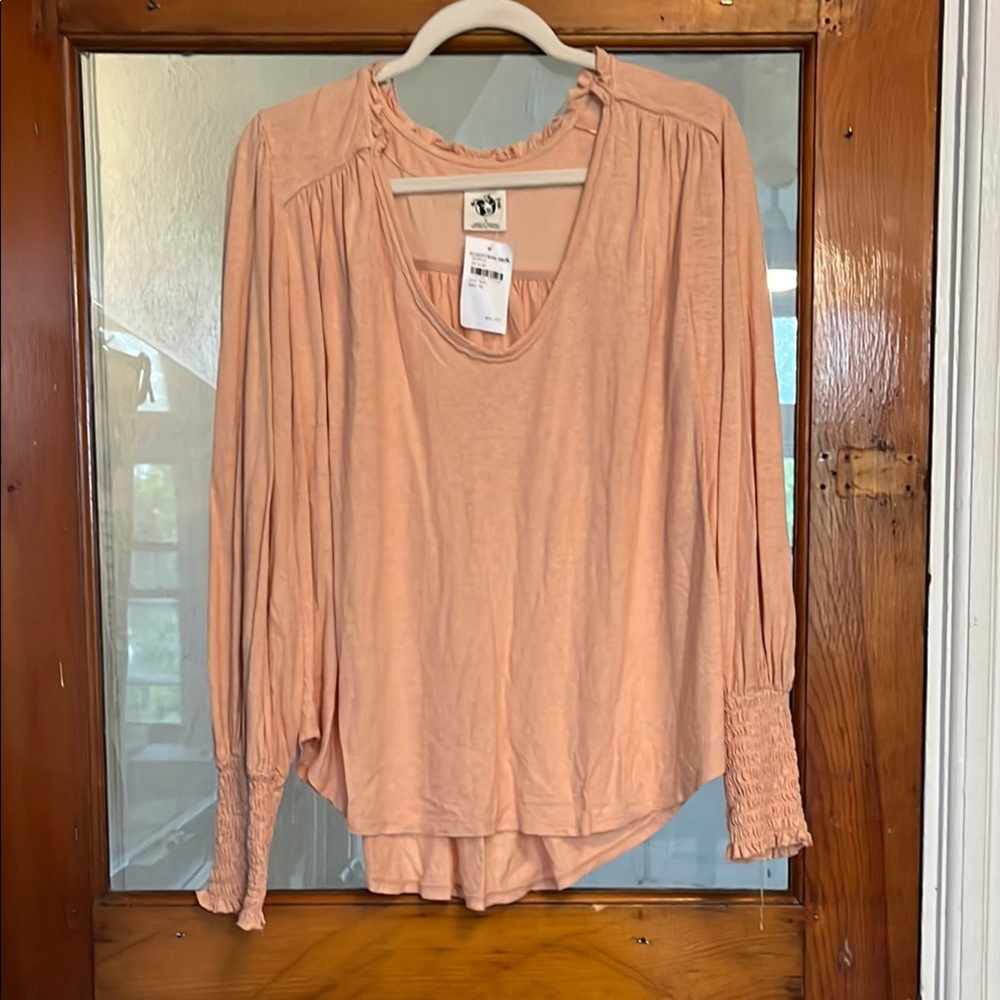 We The Free Salmon Blouse with Vibrant Style